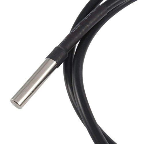 HiLetgo 5pcs DS18B20 Temperature Sensor Temperature Probe Stainless Steel Package Waterproof 1M - size: Small