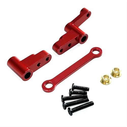 RC Car Accessories Compatible with MJX 14301 14302 1/14 RC Car Upgraded Parts Accessories Steering Assembly Steering Arm Set(Red) - color: Red