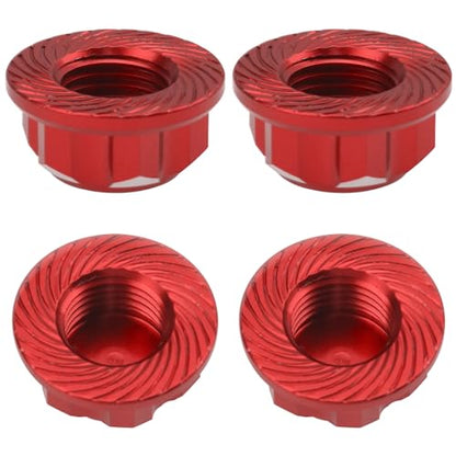 17mm Hex Wheel Nuts Adapter Dustproof Caps 1.25 Thread Compatible with Traxxas X-Maxx Summit E-Revo HPI HSP Losi Kyosho Tamiya Himoto 1/8 RC Buggy Car (Red) - color: Red