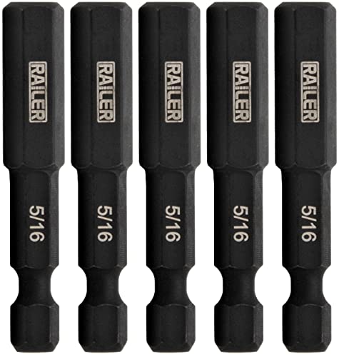 5pc 5/16mm Hex Bit Set 2 Inch S2 Steel Impact Allen Wrench Screwdriver Bits | Precision machined hex tip for machinery & furniture assembly. Extended 2" reach for quick-release 1/4" hex chucks. - size: 0.313 in