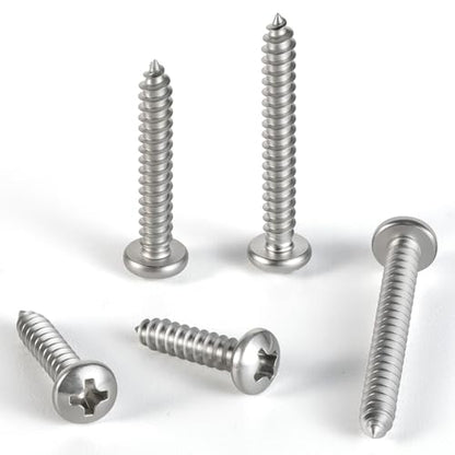 #12 x 3/4" Pan Head Wood Screws, Phillips Drive,304 Stainless Steel, 120 Pack - size: #12 x 3/4"