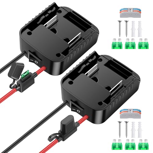2 Packs Adapters Compatible with Makita 18V Battery for Power Wheel Battery Adapter, Power Tool, DIY RC Toy Car, Power Connector Conversion Kit with Switch & Fuse, 12AWG Wire, Wire Terminal