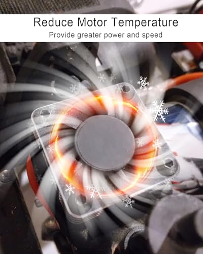 2 Pcs 35mm RC Motor Cooling Fan 21000RPM 8.4V, ESC Motor Cooling Fan Heatsink RC Car 1/8 1/10 Scale 3650 3660 540 550 Brushless Motor (Black Silver)