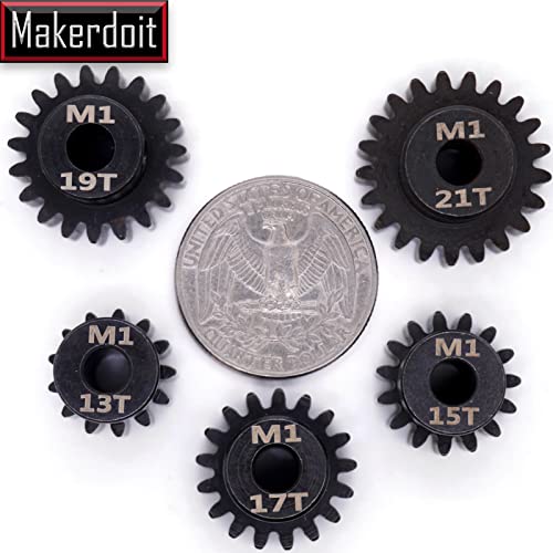 Mod 1 Pinion Gear 5mm 13T 15T 17T 19T 21T Mod1 M1 Pinion Gear 5mm Shaft - size: 13T 15T 17T 19T 21T