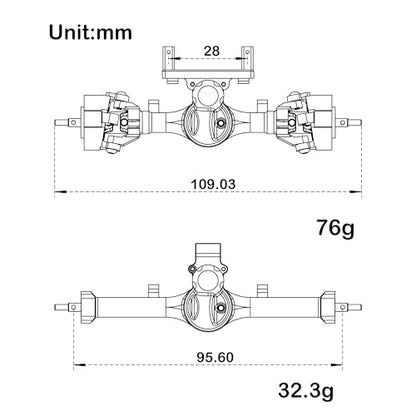 MEUS RACING 5mm ISO V2 SCX24 Axles with 3-Section CVD for Axial 1/24 SCX24 RC Crawler (Anodized Gold) - color: Anodized Gold