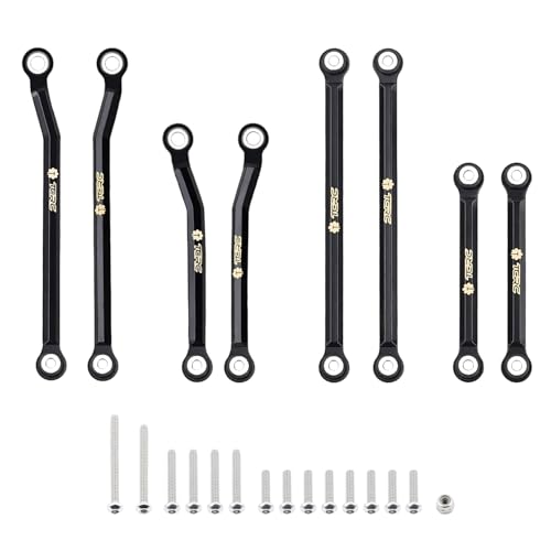 Brass High Clearance Chassis Links Set for 1/18 TRX4M Defender Bronco Crawler Truck,Black Coating - color: Black Coating