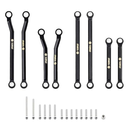 Brass High Clearance Chassis Links Set for 1/18 TRX4M Defender Bronco Crawler Truck,Black Coating - color: Black Coating