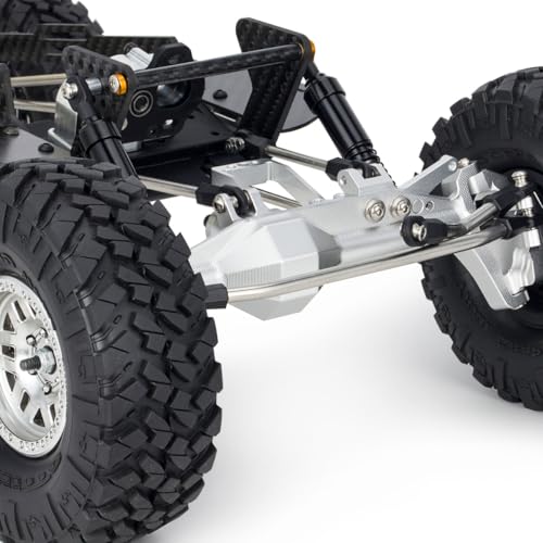 1/10 RC Portal Axles Set with BTA SOA Servo Mount CNC Aluminum One Piece Construction Offset Front Rear Completes Axle Set for Axial Capra 1.9 UTB LCG Cheater Rig 4WS DIY Upgrades (Silver) - color: Silver