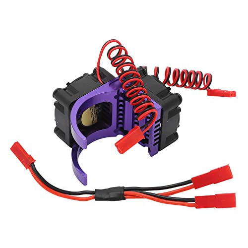 Sonew RC Motor Heatsink Cooling Fan Combo with Dual Fans and Aluminum Alloy for 550 3650 3660 3670 3674 Motors 36mm Diameter Red (Purple) - color: Purple
