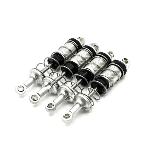 RC Cars Spare Parts for MJX 16207 16208 16209 16210 H6 Front and Rear Hydraulic Shock Absorbers Metal Upgrade Remote Control Car Accessories RC(Silver) - color: Silver