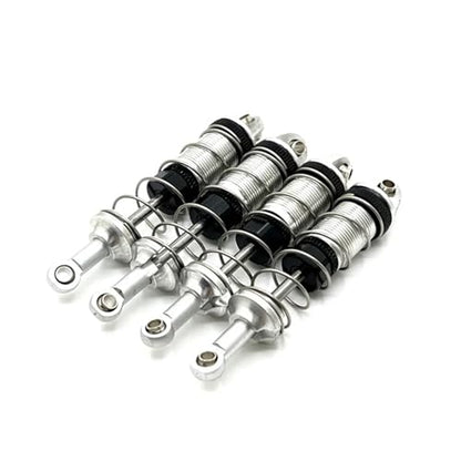 RC Cars Spare Parts for MJX 16207 16208 16209 16210 H6 Front and Rear Hydraulic Shock Absorbers Metal Upgrade Remote Control Car Accessories RC(Silver) - color: Silver