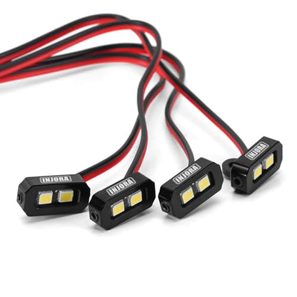 INJORA Rock Lights Kit for SCX10 TRX4 1/10 RC Crawler Upgrade(4LED White)