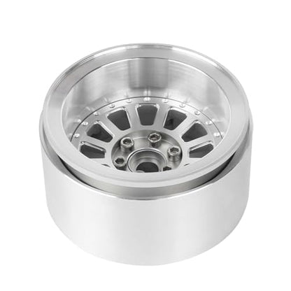 Aluminum 2.2" Beadlock Wheel Offset -10mm Metal Rims for SCX10 RR10 TRX4 VS4-10 Gen8 1/10 RC Crawler Car Upgrade Parts (12-Spoke, Gray) - color: 12-spoke, Gray
