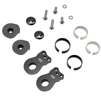2Packs Aluminum 25T Servo Saver 3 Holes Adjustable Hi-Torque Servo Horn Compatible with 1/8 1/10 RC Car Crawler SCX10 Boat Capra TRX4 TRX6 RC Boat Parts (Black)