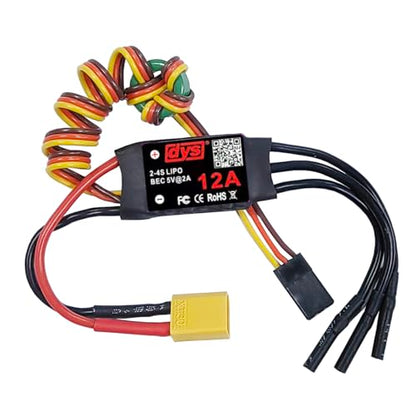 DYS 12A 2-4S Brushless ESC with 5V/2A BEC with XT30 & 2.0mm Plug for RC Fixed-Wing Aircraft Helicopter - color: Dys 12a Esc