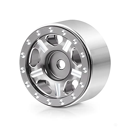 RC-Hub 4Pcs Aluminum Alloy 1.0" Micro Beadlock Wheels for All 1/24 Axial SCX24 90081 RC Crawler Car (Titanium) - color: Titanium