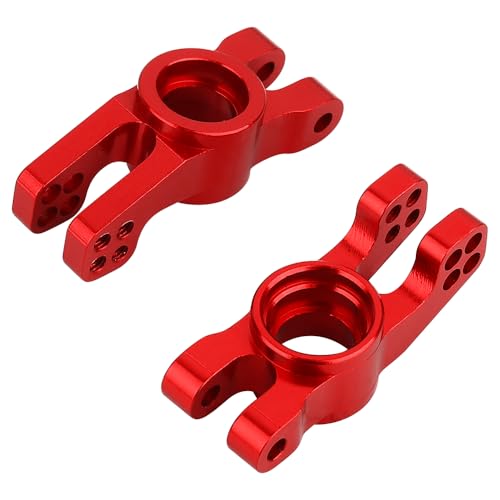 Aluminum Front Rear Swing Arm & Steering Knuckle C-Hub Kit Compatible with 1/14 MJX Hyper Go 14210 14209 H14BM RC Upgrade Parts (red) - color: Red
