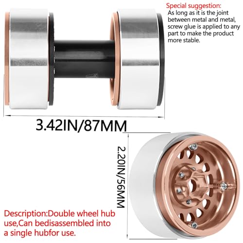RC 1.9 Dually Beadlock RC Wheel Rim for 1/10 SCX10 90046 AXI03007 TRX4 TRX6 VS4-10 Gen7 Gen8 MST CFX D90 RC Crawler,Aluminum 1.9 Dually Beadlock Wheels Rims w/Adjustable Offset (4PCS) Bronze - color: Bronze/Dually Beadlock