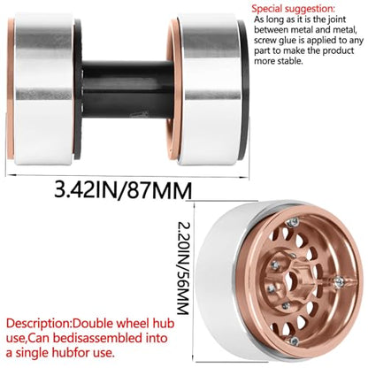RC 1.9 Dually Beadlock RC Wheel Rim for 1/10 SCX10 90046 AXI03007 TRX4 TRX6 VS4-10 Gen7 Gen8 MST CFX D90 RC Crawler,Aluminum 1.9 Dually Beadlock Wheels Rims w/Adjustable Offset (4PCS) Bronze - color: Bronze/Dually Beadlock