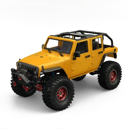 1/10 RC Jeep Wrangler Convertible Hard Shell Kit, for 1/10 RC Crawler TRX4 Axial SCX10 90046 90027 313 Wheelbase Shell Modification Accessories (Yellow) - color: Yellow