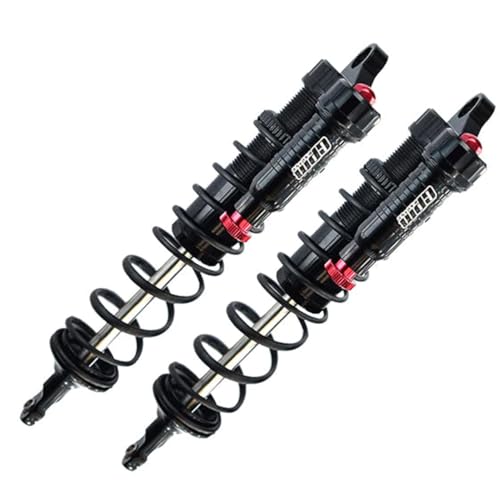 GPM Aluminum 6061-T6 Rear L-Shape Piggy Back (Built-In Piston Spring) Adjustable Spring Dampers 143Mm - 2Pc Set For TRAXXAS 1/8 4Wd Sledge Monster Truck-95076-4 (Black) - color: Black