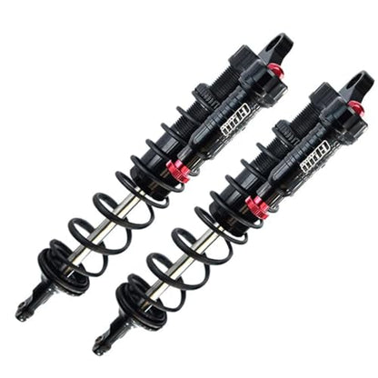 GPM Aluminum 6061-T6 Rear L-Shape Piggy Back (Built-In Piston Spring) Adjustable Spring Dampers 143Mm - 2Pc Set For TRAXXAS 1/8 4Wd Sledge Monster Truck-95076-4 (Black) - color: Black