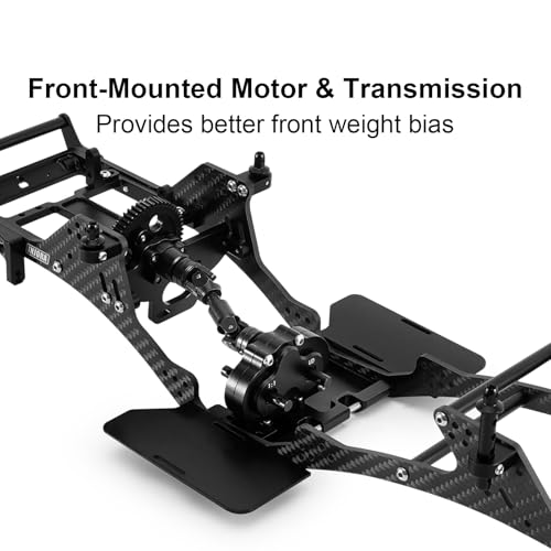 INJORA Front Mounted Transmission LCG Carbon Fiber Chassis Kit for 1/10 RC Crawlers Upgrade(INC-10F)