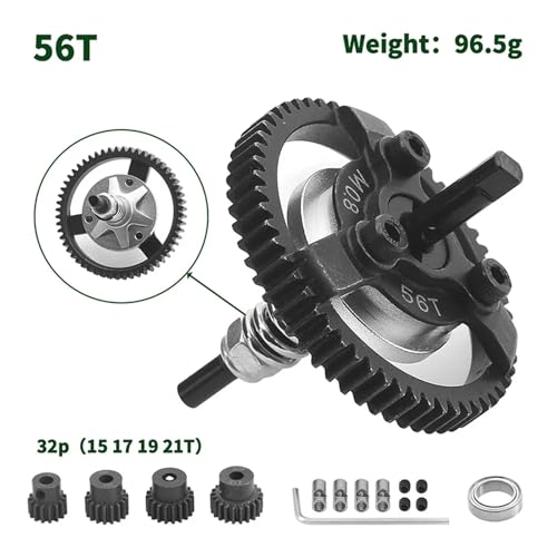 M0.8 50T 52T 54T 56T Steel Spur Gear Slipper Clutch And Pinion For 1/10 RC Car Upgrade Parts(56T) - color: 56T