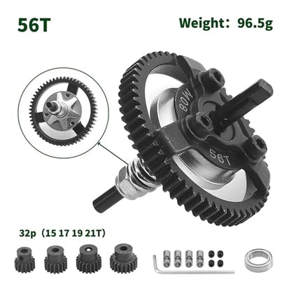 M0.8 50T 52T 54T 56T Steel Spur Gear Slipper Clutch And Pinion For 1/10 RC Car Upgrade Parts(56T) - color: 56T