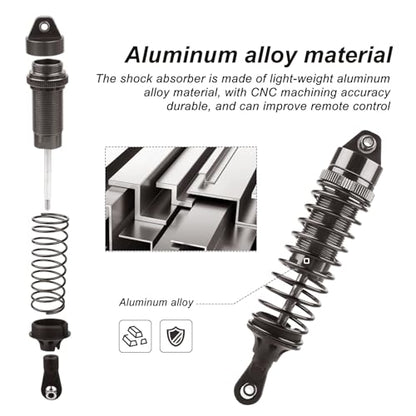 HobbyPark RC Shocks for Traxxas Slash 2WD 4x4 Hoss Rustler Stampede Bandit VXL Nitro Shock Absorber Damper Set 1/10 Upgrades Parts Replace of 5862 (Gray)