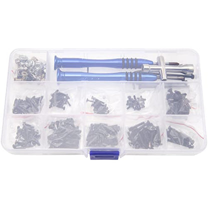 298PCS RC Tool Kit Kit M2 M2.5 M3 Screw Fastener Bolts Hex Wrench Screwdriver Repair Kit Compatible with 1/12 WLtoys 12423 12427 12428 12429 FY-01 FY-07 FY-08 RC Car