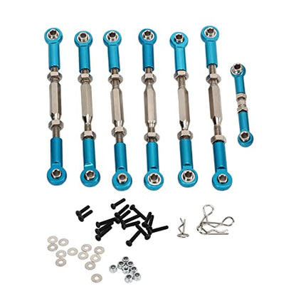 RC Car Push Rod Set, Aluminum Alloy Adjustable Turnbuckle Rod Linkage Upgrade Parts for Slash 1/10 Short Course (Blue) - color: Blue