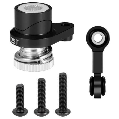 Fixed Link Steering 25T Servo Arm for Tra-xxas Mini Maxx 2S XRT | 1/16 RC Car Black Aluminum Upgrade Parts - color: Black