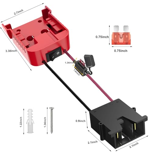Ranoff Power Wheel Adapter 18V/20V Battery with Fuse & Wire terminals, Wheels Battery Conversion Kit Power Connector for DIY Ride On Truck, RC Car Toys and Robotics - size: for Milwaukee