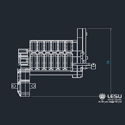 Lesu 3-Grade Gearbox D Transmission Motor for 1/14 Rc Tractor Trailer Truck,Compatible with DIY Tamiya Model - size: F-5021-D