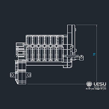 Lesu 3-Grade Gearbox D Transmission Motor for 1/14 Rc Tractor Trailer Truck,Compatible with DIY Tamiya Model - size: F-5021-D