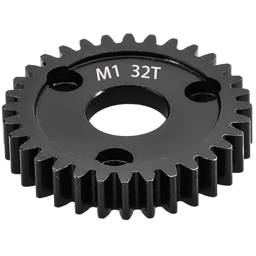 M1 Spur Gear 1.0 Metric Pitch 32-Tooth, 30T 32T 34T 36T 38T 40T 42T 44T 46T 48T 50T 52T Spur Gear Mod 1 for TRAXXAS Slayer Pro 4X4 Revo 3.3 ARRMA HPI HOBAO LOSI, Hardened Steel Upgrade Part Gear (32T) - size: 32T