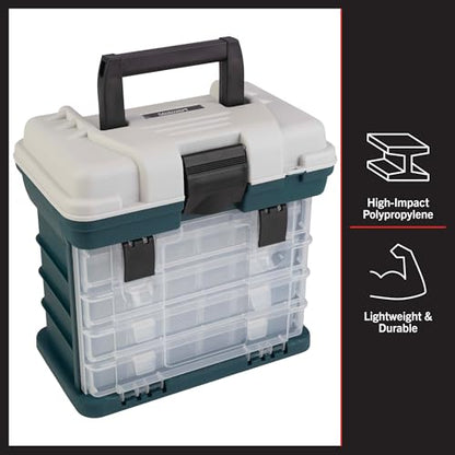 Stalwart Portable Tool Box Small Parts Organizer, Gray | With Drawers and Customizable Compartments for Hardware, Fishing Tackle Box, Beads, or Crafting Supplies - size: 10 inches (L) x 7 inches (W) x 10.5 inches (H)