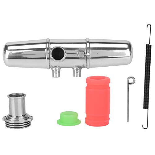 18001P Upgrade Aluminum Alloy Dual Exhaust Link Pipe for HPI Savage 4.6/5.9 1/8 RC Car, High Temperature Lightweight Exhaust Accessory