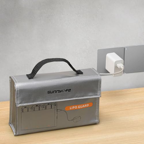 CAPART Lipo Battery Safe Bag Fireproof for RC Car and RC Drone, Compatible with DJI Mini 4 3 2 Avata 2 1 Air 3 2 Mavic 3 2 FPV RC Drone Batteries and Charging Hub, Safety Charging Storage Bag Pounch