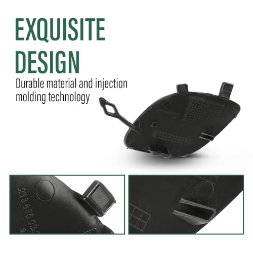 LQI Front Right Car Bumper Tow Hook Cover Towing Eye Cap | Compatible with Benz E 300 4Matic, Base 2017-2019,Fit Benz E 450 4Matic, Base 2019-2020 A2138850222 Black - size: Front | Fit Benz W213 E-Class 2017-2020