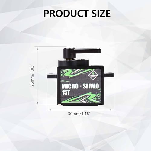SCX24 Servo Upgrade for Axial SCX24 Bronco C10 Deadbolt Upgrades | 12g Metal Gear Servo with 15T Servo Mount and Steering Link for 1/24 RC Crawler