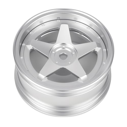 4pcs RC 1/10 Aluminum On Road Wheel Rims Hex 12mm Adjustable Offset for 1:10 RC On Road Drift Touring Street Car (Silver) - color: Silver