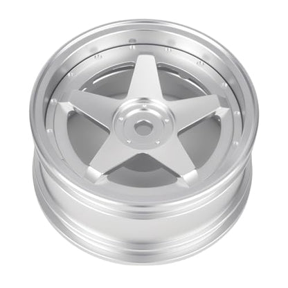 4pcs RC 1/10 Aluminum On Road Wheel Rims Hex 12mm Adjustable Offset for 1:10 RC On Road Drift Touring Street Car (Silver) - color: Silver