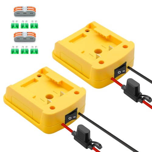 2-Pack Battery Adapters Compatible with Dewalt 20V, Drill Batteries Converter for RC Car Toys, RC Trucks, Robotics & Mods, Upgrade Conversion Kit DIY Tools Accessories with Switch Fuse 12AWG Wire - color: 2packs