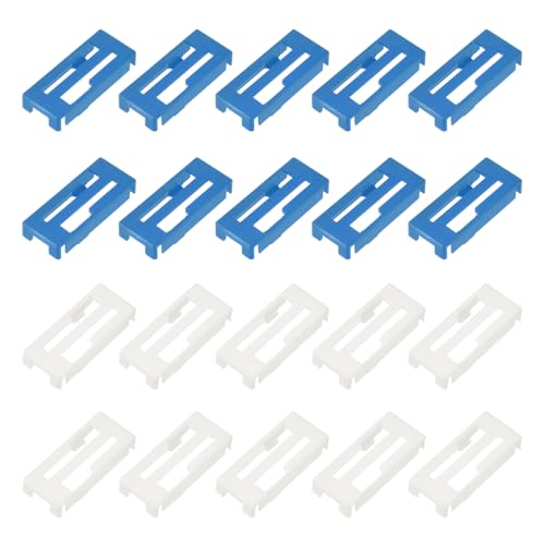 MECCANIXITY 40 Pcs Servo Extension Cable Clips, Servo Cable Safety Connector Lead Wire Buckle Lock for RC Car Plane Boat DIY Y Adapter Cable, White/Blue - color: White/Blue