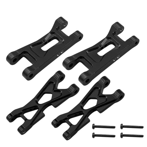 RC Models Components For WLtoys 244016 For Losi Micro B T 1/24 RC Car Upgrades Parts Accessories Front Rear Suspension Arms Set Meta Aluminum 2PCS(Black) - color: Black