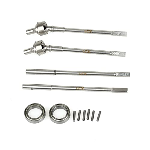 LCX Racing 1/10th RC Crawler Car Stainless Steel Front Portal Axle Internal CVD Drive Shaft Rear Portal Axle Drive Shaft for Axial SCX10 II AR44 Axle Portal Axles, Upgrades Parts Accessories
