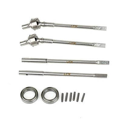 LCX Racing 1/10th RC Crawler Car Stainless Steel Front Portal Axle Internal CVD Drive Shaft Rear Portal Axle Drive Shaft for Axial SCX10 II AR44 Axle Portal Axles, Upgrades Parts Accessories