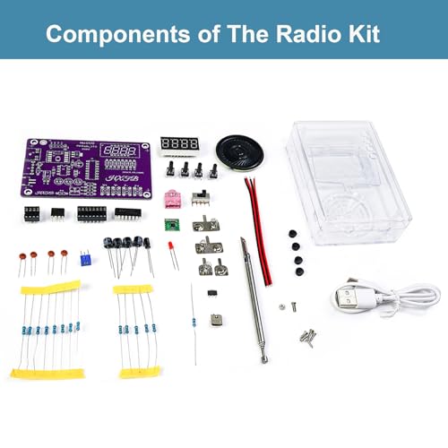 Upgraded RDA5807 Radio Soldering Kit,DIY Solder Project, Portable Radio DIY Electronic Kits, Practice Soldering Kit for Learning and Teaching Solder and Electronic